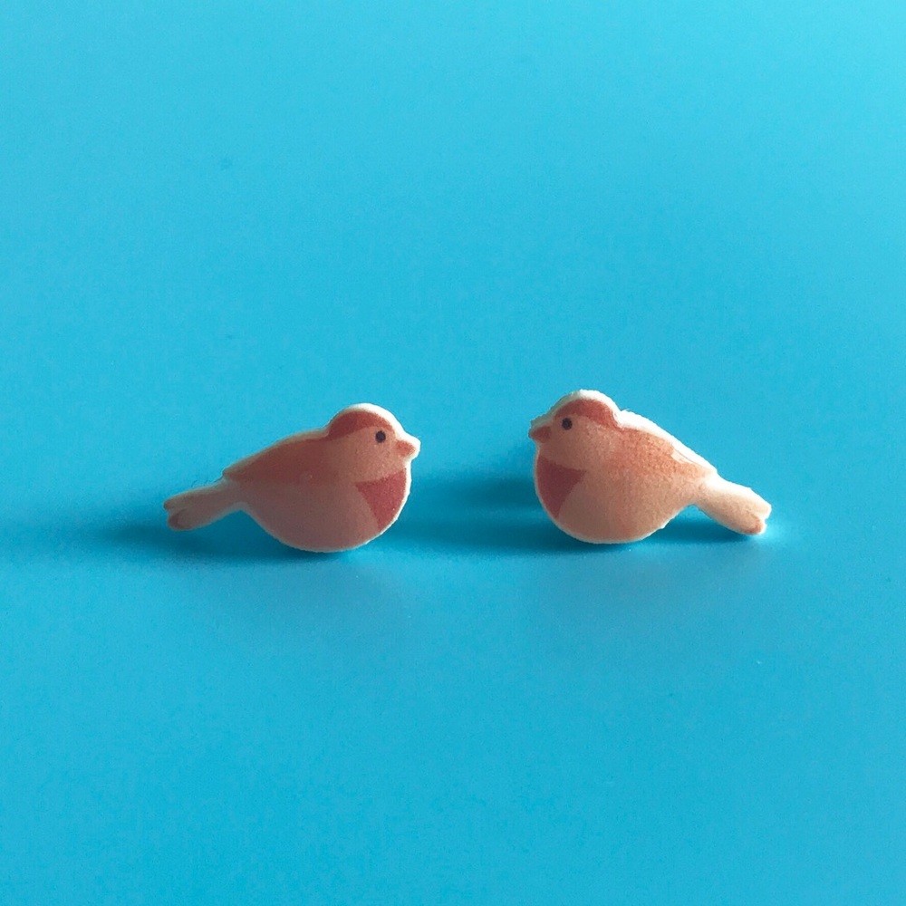 🐦Orange Bird Earrings